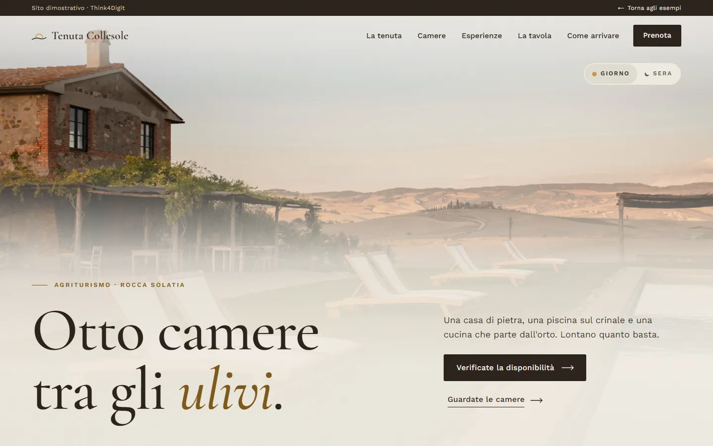 Tenuta Collesole: la pagina vista da computer