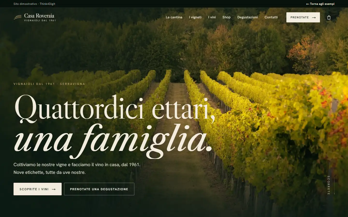 Casa Roveraia: la pagina vista da computer